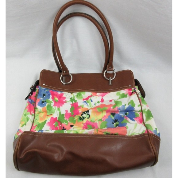 Purse Shoulder Bag Chaps By Ralph Lauren Floral Purse Handbag - Picture 2 of 9